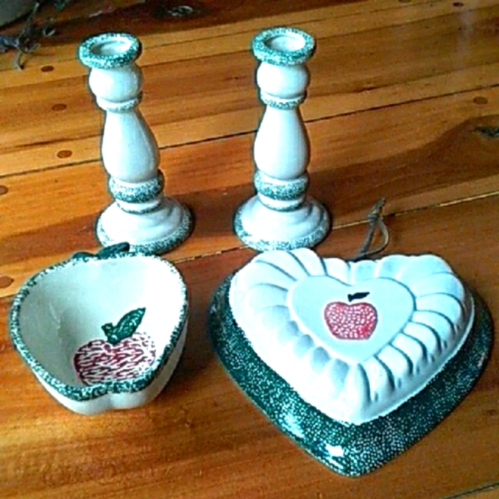 Heart and Apple Ceramic Set